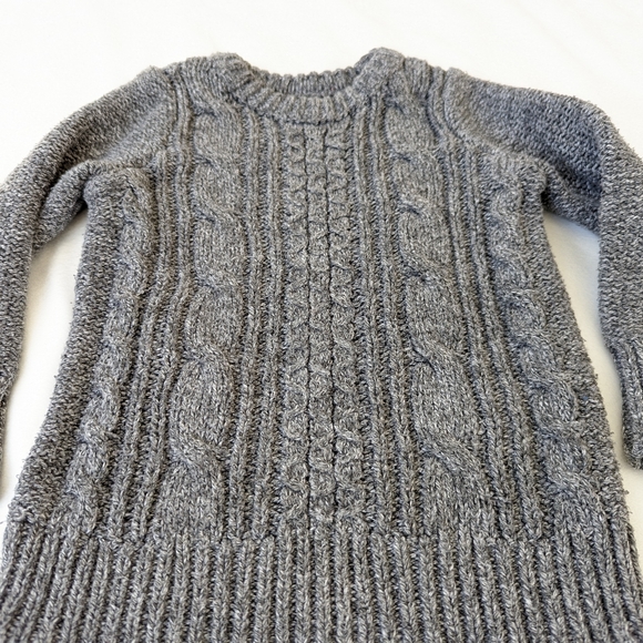 Abercrombie Kids Gray Cable Knit Crew Pullover Sweater - Picture 3 of 5